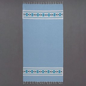 Πετσέτα Θαλάσσης - Παρεό (90x180) Silk Fashion nkp707 Σιέλ