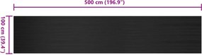 vidaXL Μάτ δαπέδου Μαύρο 1 x 5 m Λάστιχο