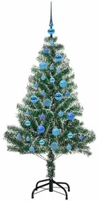 vidaXL Τεχνητό Δέντρο Χριστουγέννων με Χιόνι και Φώτα LED 150 cm