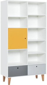 Βιβλιοθήκη Concept plus-Κίτρινο - 105.00Χ45.00Χ201.30cm