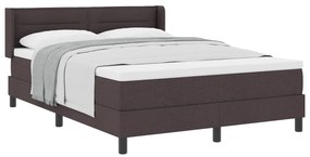 vidaXL Κρεβάτι με ελατήρια Σκούρο Καφέ 140 x 190 cm Ύφασμα και αφρός
