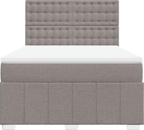 vidaXL Κρεβάτι Boxspring με Στρώμα Taupe 140x200 εκ. Υφασμάτινο