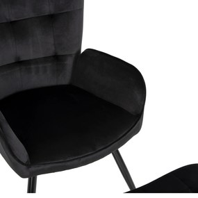 ΠΟΛΥΘΡΟΝΑ ΜΠΕΡΖΕΡΑ CRAWLEY ΜΕ ΥΠΟΠΟΔΙΟ HM8918.04 ΜΑΥΡΟ ΒΕΛΟΥΔΟ 70x57x103Y εκ. (1 Τεμμάχια)