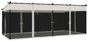 vidaXL Κιόσκι με Τοίχους από Δίχτυ Κρεμ 6x3 μ. από Ατσάλι