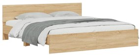 vidaXL Πλαίσιο Κρεβατιού με Κεφαλάρι/LED Sonoma δρυς 200 x 200 εκ.