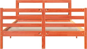 vidaXL Σκελετός Κρεβ. Χωρίς Στρώμα Καφέ Κεριού 150x200 εκ Μασίφ Πεύκο