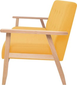 vidaXL Σετ Σαλονιού 3 τεμ. Κίτρινο Υφασμάτινο