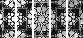 Ανατολίτικο μωσαϊκό 5 τμημάτων εικόνας σε ασπρόμαυρο - 200x100