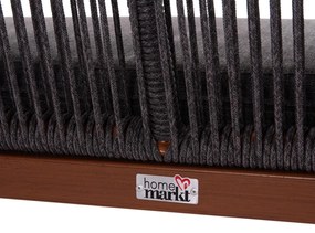 Καναπές Κήπου MYRTIA C5550.11 Διθέσιος Αλουμίνιο Καφέ - Ανθρακί P.E. Σχοινί 123x61x90Υεκ. 123x61x90 εκ.