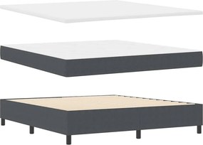 vidaXL LED Κρεβάτι με βάθρο Σκούρο Γκρι και Λευκό 180 x 200 cm