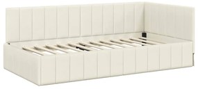 vidaXL Κρεβάτι Γωνίας με κεφαλάρι Κρεμ 90 x 190 cm Βελούδο