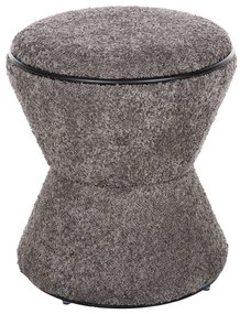 Σκαμπό Στρογγυλό Linner HM9604.01 Φ38x44cm Με Μπουκλέ Ύφασμα Grey-Black Ύφασμα