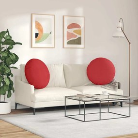 vidaXL Μαξιλάρια καθισμάτων 2 pcs Κόκκινο Ø60 x 21 εκ ύφασμα