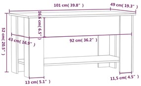 Τραπεζάκι Σαλονιού Λευκό 101 x 49 x 52 εκ. Επεξεργασμένο Ξύλο - Λευκό