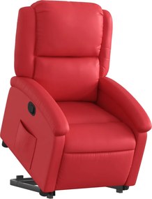 vidaXL Πολυθρόνα Ανακλινόμενη με Ανύψωση Κόκκινη από Συνθετικό Δέρμα