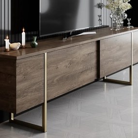 Έπιπλο τηλεόρασης Luxe καρυδί-χρυσό 180x30x50εκ