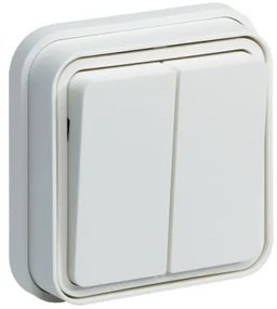Διακόπτης A/R Διπλός Χωνευτός Λευκό ΙΡ55 Cubyko WNE040BG Hager-WNE040BG-Λευκό WNE040BG