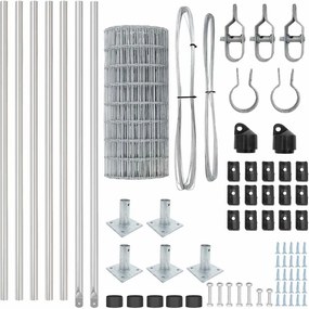 vidaXL Τεντώτο με στήριγμα Ασημί 0,4 x 10 μ Ατσάλι