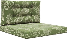 vidaXL Μαξιλάρι Καναπέ Εξωτερικού Χώρου 2 pcs Σχέδιο Φύλλου