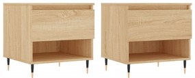 vidaXL Τραπέζια Σαλονιού 2 τεμ. Sonoma Δρυς 50x46x50 εκ. Επεξεργ. Ξύλο