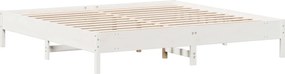 vidaXL Σκελετός Κρεβ. Χωρίς Στρώμα Λευκό 200x200 εκ Μασίφ Πεύκο