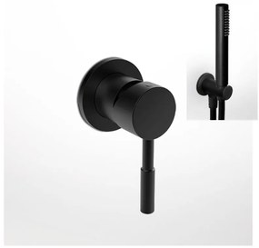 La Torre New Tech Black Matt 12151N-400 Μίκτης Εντοιχισμού 3 Εξόδων με Εκτροπέα+Παροχή νερού Στρογγυλή