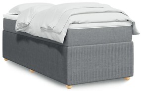 vidaXL Κρεβάτι Boxspring με Στρώμα Ανοιχτό Γκρι 100x200 εκ. Υφασμάτινο