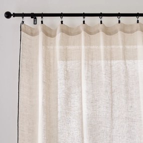 Λεπτή κουρτίνα από λινό με μαύρο ρέλι, ONEGA