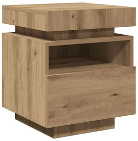 vidaXL Κομοδίνο με φώτα LED Artisan Oak 40x39x48,5 cm