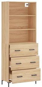 vidaXL Ντουλάπι Sonoma δρυς 69,5 x 34 x 180 εκ. από Επεξεργασμένο Ξύλο