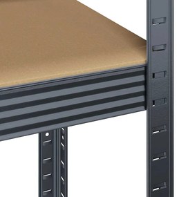 Ραφιέρες 5 Επιπέδων 4 τεμ. Ανθρακί Ατσάλι &amp; Επεξεργασμένο Ξύλο - Ανθρακί