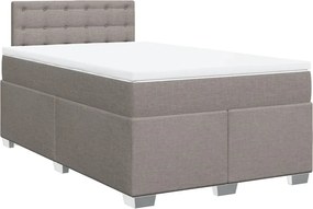 vidaXL Κρεβάτι Boxspring με Στρώμα Taupe 120x200 εκ. Υφασμάτινο