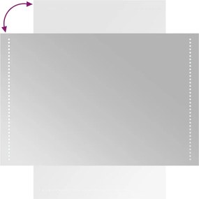 vidaXL Καθρέφτης Μπάνιου με LED 60x90 εκ.