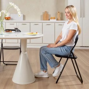 VEVOR 6 Pack Folding Chairs Portable Leather Chairs with Padded Cushion Black