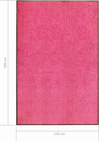 VidaXL Πατάκι Εισόδου Πλενόμενο Ροζ 120 x 180 εκ.