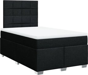 vidaXL Κρεβάτι Boxspring με Στρώμα Μαύρο 120x190 εκ. Υφασμάτινο