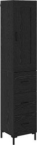 vidaXL Highboard Μαύρη Οξυά 34,5 x 34 x 180 εκ. Επεξεργασμένο Ξύλο