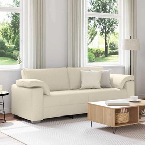 vidaXL Καναπές με μαξιλάρι με μαξιλάρι Μπεζ 219 x 77 x 82 εκ Λινό