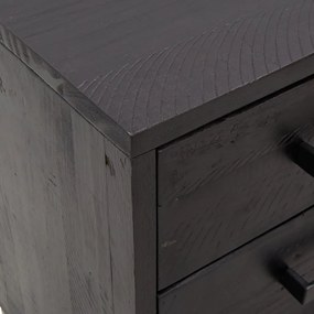 vidaXL Κομοδίνα 2 τεμ. Μαύρα 36x30x45 εκ. από Μασίφ Ξύλο Πεύκου