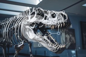 Intra Συλλεκτικό Ξύλινο Παζλ Plywood  4mm - Εκπαιδευτική οθόνη T-Rex Skeleton Σε Ξύλινο Κουτί - Διαστάσεις Puzzle: 10x10 cm – 25 κομμάτια