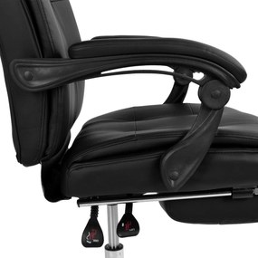 Καρέκλα Γραφείου AMAPYΛΛIΣ Μαύρη 72x66x122-132cm - Τεχνόδερμα - 14240015