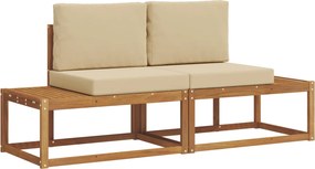 vidaXL Σειρά Καναπέ Εξωτερικού με μαξιλάρι 2 pcs Φυσικό