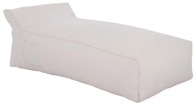 Lounger pouf Wadeline with Textiline white 190x80x40-60H cm.