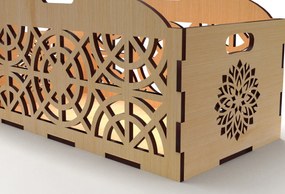 Σετ των 2 Intra απο ξύλο plywood  Χρώμα wenge 3mm-4mm πάχος - Διακοσμητικό κουτί δώρου Ξύλινο κουτί κοπής με λέιζερ Δίασταση 15x15 cm INTRAFABR-118208810