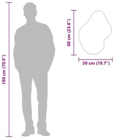 vidaXL Καθρέφτης Τοίχου Χρυσός 60x50 εκ.