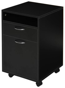 HOMCOM συρταριέρα, συρταριέρα, 1 διαμέρισμα, 1 ράφι, 1 συρτάρι, 40 x 3 x 60 cm, μαύρο