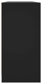 vidaXL Βιβλιοθήκη με Πόρτες Μαύρη 204x37x75 εκ. Επεξ. Ξύλο