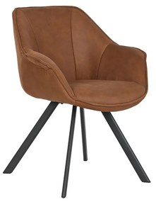 Καρέκλα Τραπεζαρίας Home ESPRIT Μαύρο Camel Μέταλλο Μικροΐνες 64 x 67 x 85 cm 67 x 64 x 83 cm