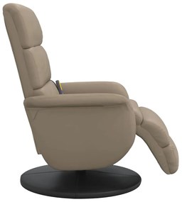 vidaXL Πολυθρόνα Μασάζ Ανακλινόμενη με Υποπόδιο Καπουτσίνο