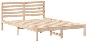 vidaXL Σκελετός Κρεβατιού Καφέ 140 x 210 cm Μασίφ ξύλο πεύκου
